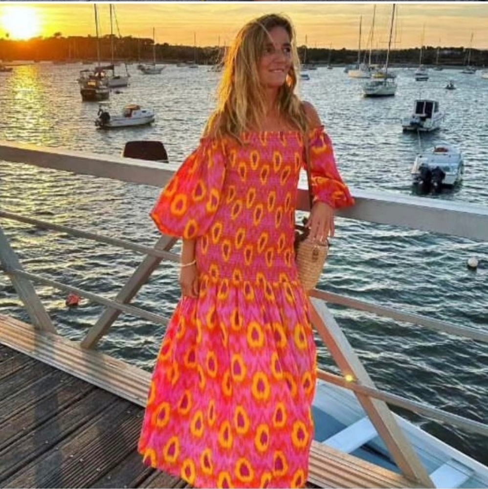 ZARA * BOHO PRINTED MIDI DRESS